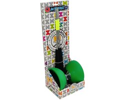 Diabolo groen met aluminium stokken - 105 mm doorsnede