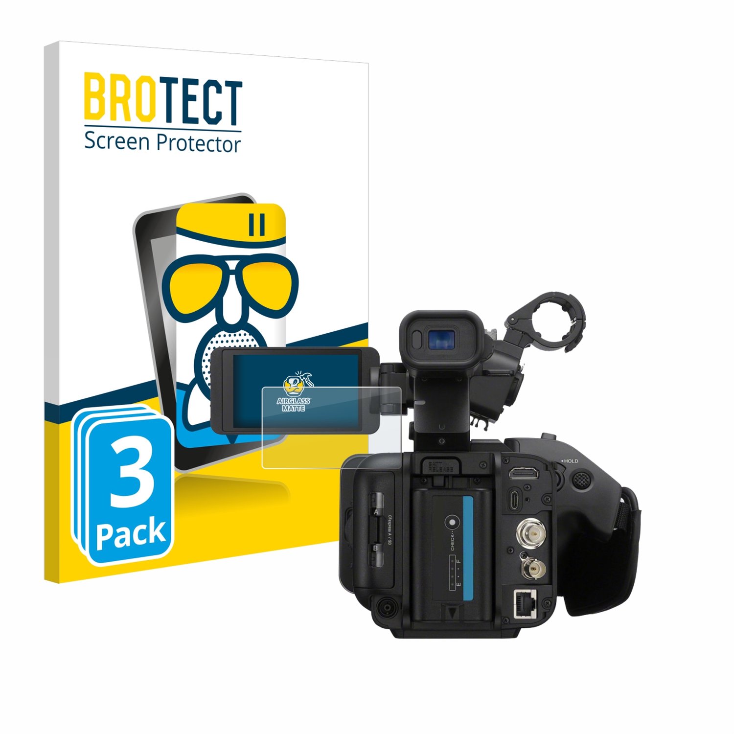 BROTECT - Screenprotector voor Sony PXW-Z200 - Folie Beschermfolie Beschermglas matte 3 Stuks