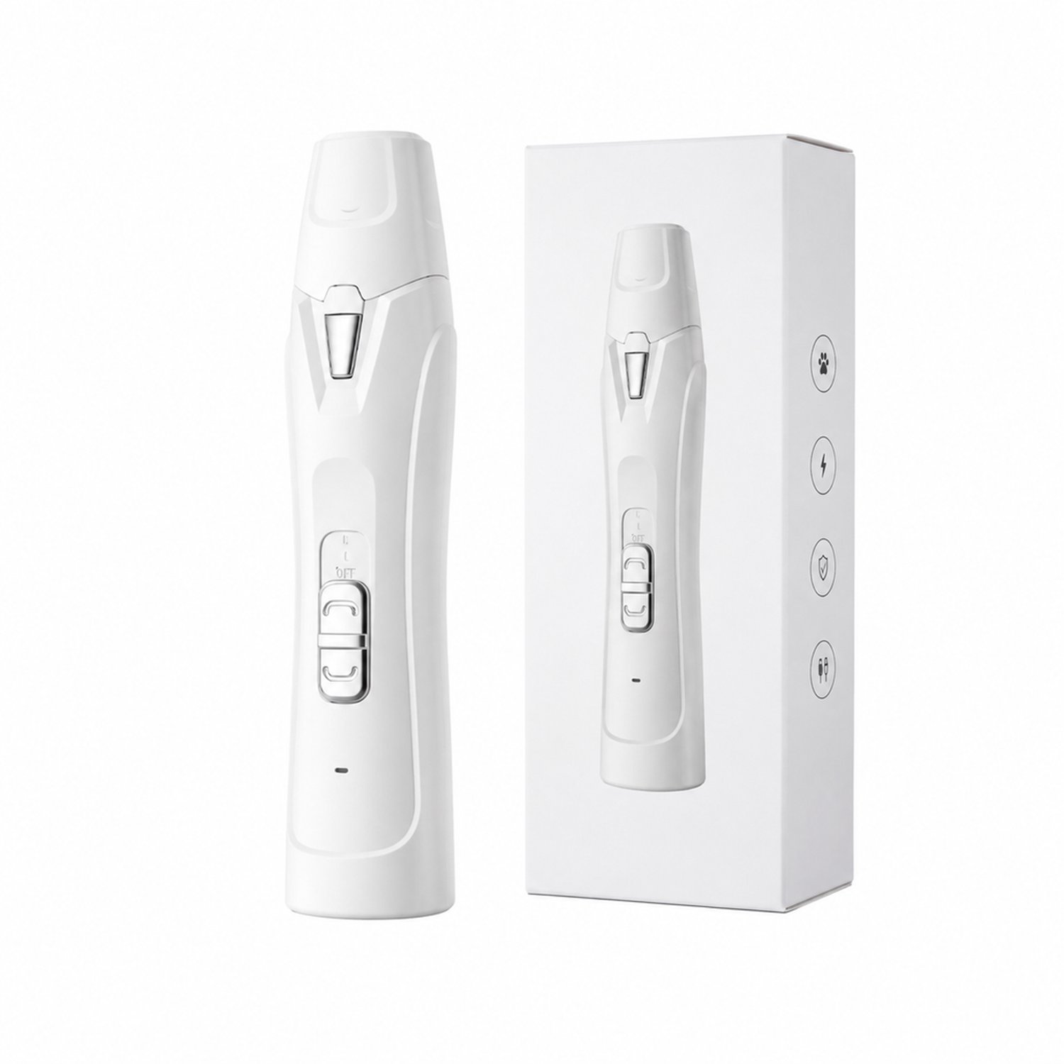 elektrische nagelknipper - wit - 2-in-1 ontwerp - USB-opladen - Engelse verpakking