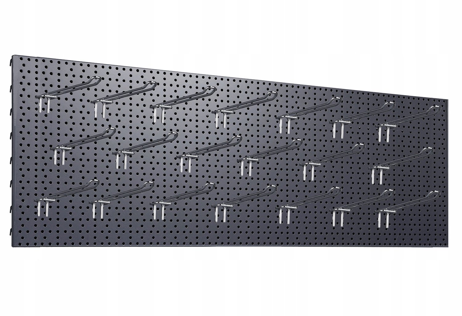 Gereedschapswand 125x40 cm donkergrijs + 20x dubbele haken L-200