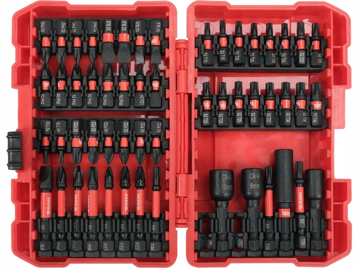 Yato 54-delige Slagmoerdoppen & Bits Set 1/4" 25/50mm