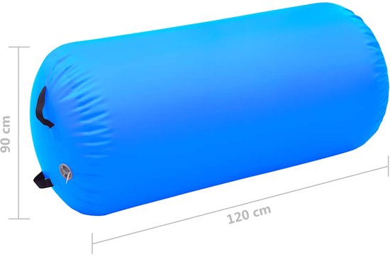 vidaXL - Gymnastiekrol - met - pomp - opblaasbaar - 120x90 - cm - PVC - blauw van VidaXL — afbeelding 2