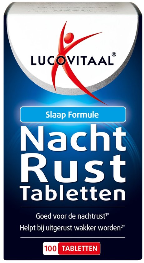 Lucovitaal Nachtrust Tabletten Slaap Formule. Goed voor de nachtrust. Helpt bij uitgerust wakker worden. 100 tabletten.