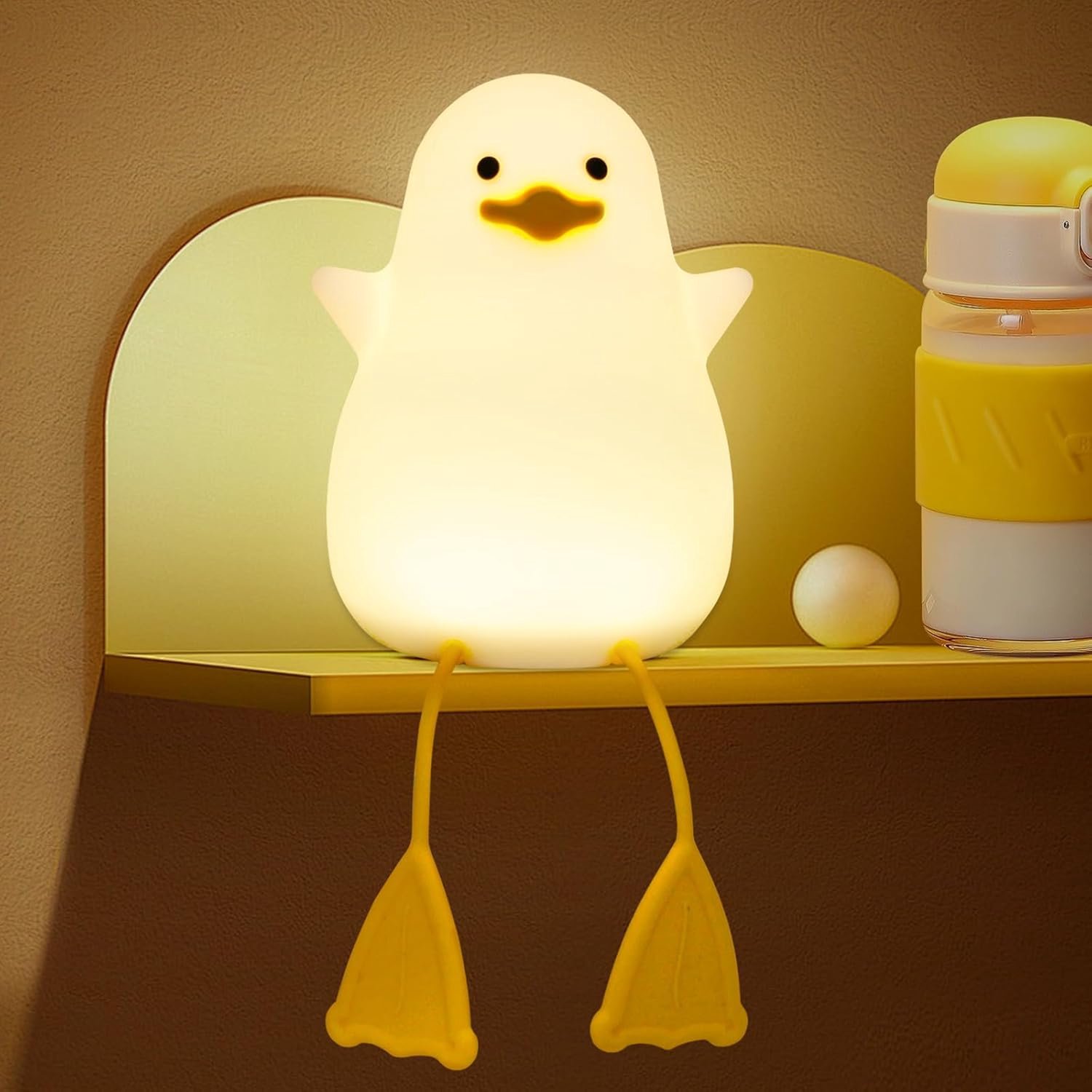 Kawaii Siliconen Nachtlampje voor Kinderen, USB-Oplaadbaar met Timerfunctie, Zacht LED Lamp, Geschikt voor Kinderkamer, Slaapkamer en Woonkamer [Energieklasse A+]