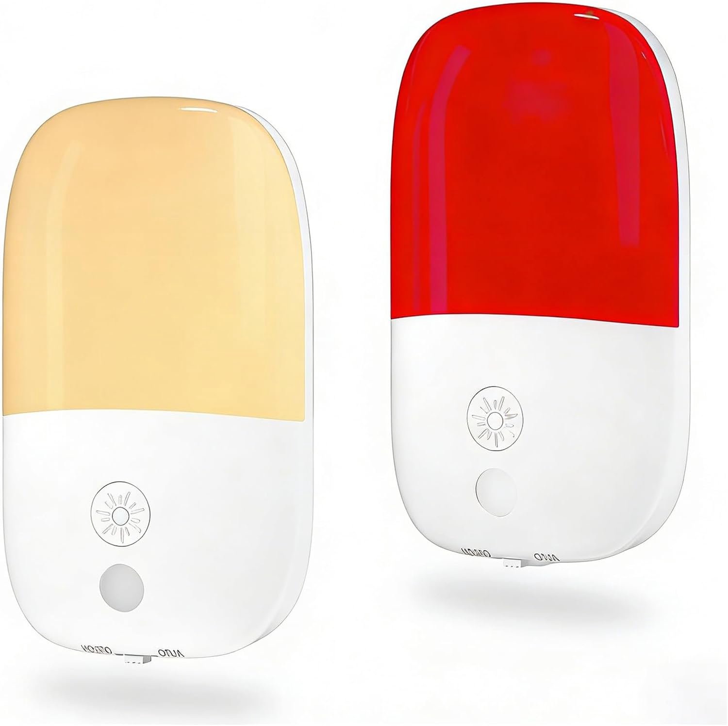 Rood Nachtlampje 670nm & 2500K Amber, Dimbaar Stopcontactlicht met Schemersensor, Plug-in, Auto Aan/Uit, voor Baby, Kinderkamer, Badkamer en Hal, 2 Stuks [Energieklasse G]