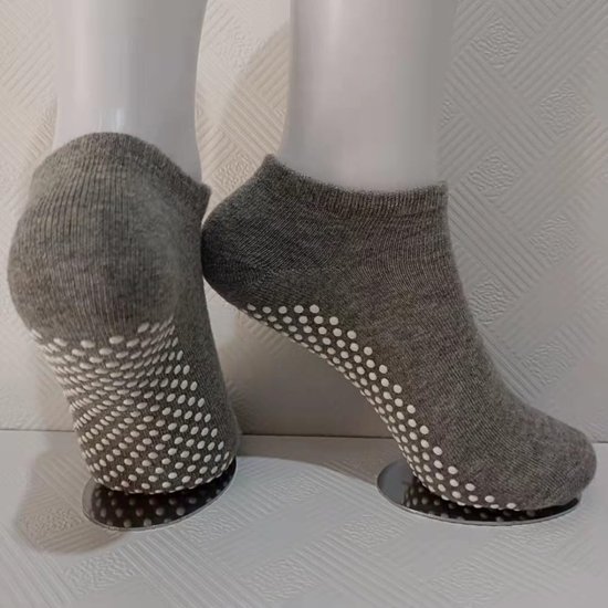 Comfortabele Antislip Yogasokken voor Dames - Rubber Sportsokken Maat 35-42 in Zwart en Grijs — afbeelding 3