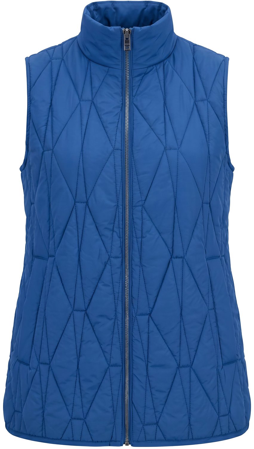 Ulla Popken - Dames - HYPRAR omkeerbare functionele bodywarmer opstaande kraag - Donkerblauw - Maat 58+