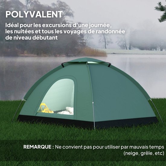 Camouflage kampeertent voor 2 personen- lichtgewicht- geventileerde koepeltent- eenvoudig op te zetten met deuren met ritssluiting. — afbeelding 2