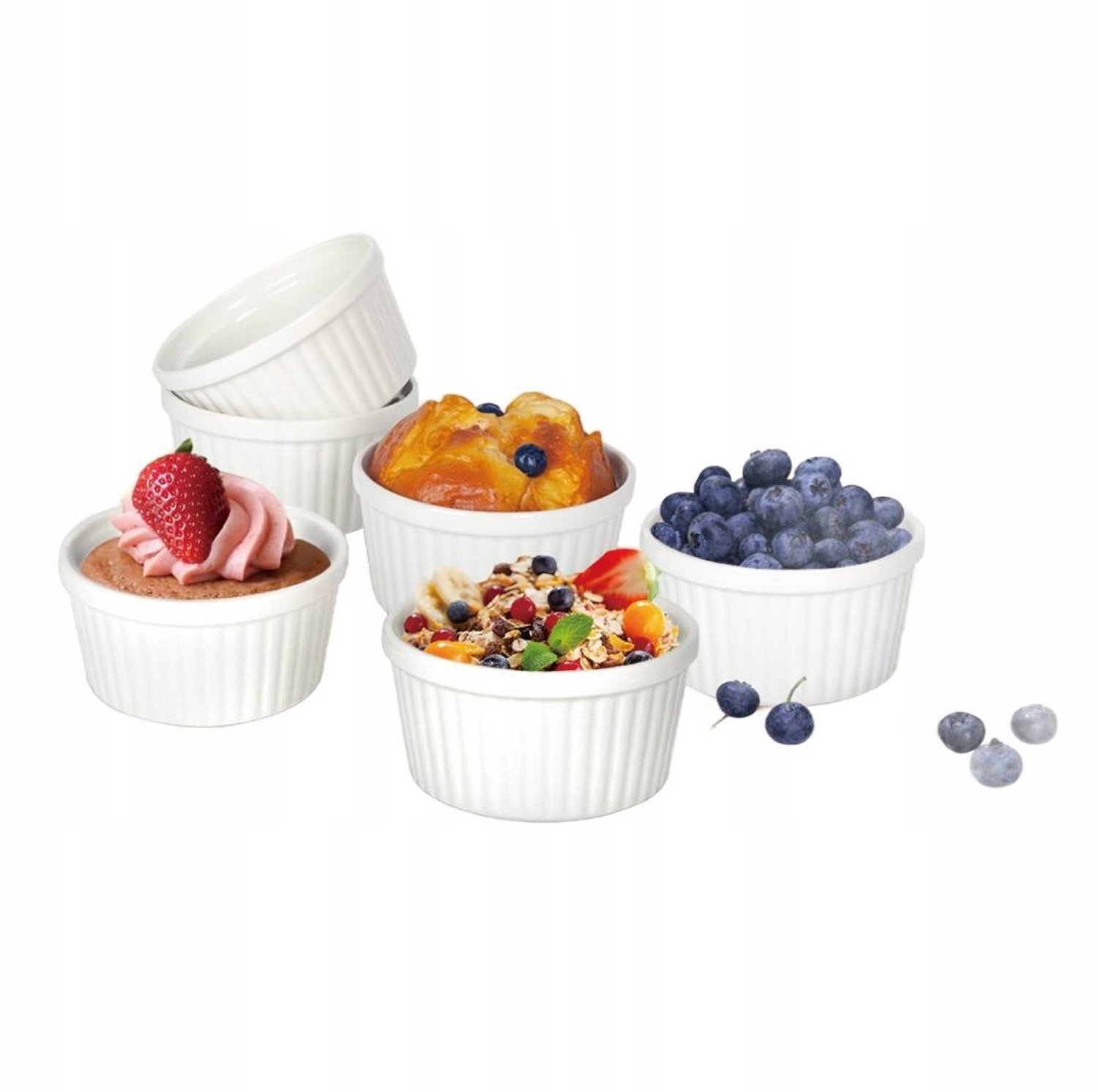 Livello 6-delige Porseleinen Ramekins/Ovenschaaltjes 9cm 0.18L