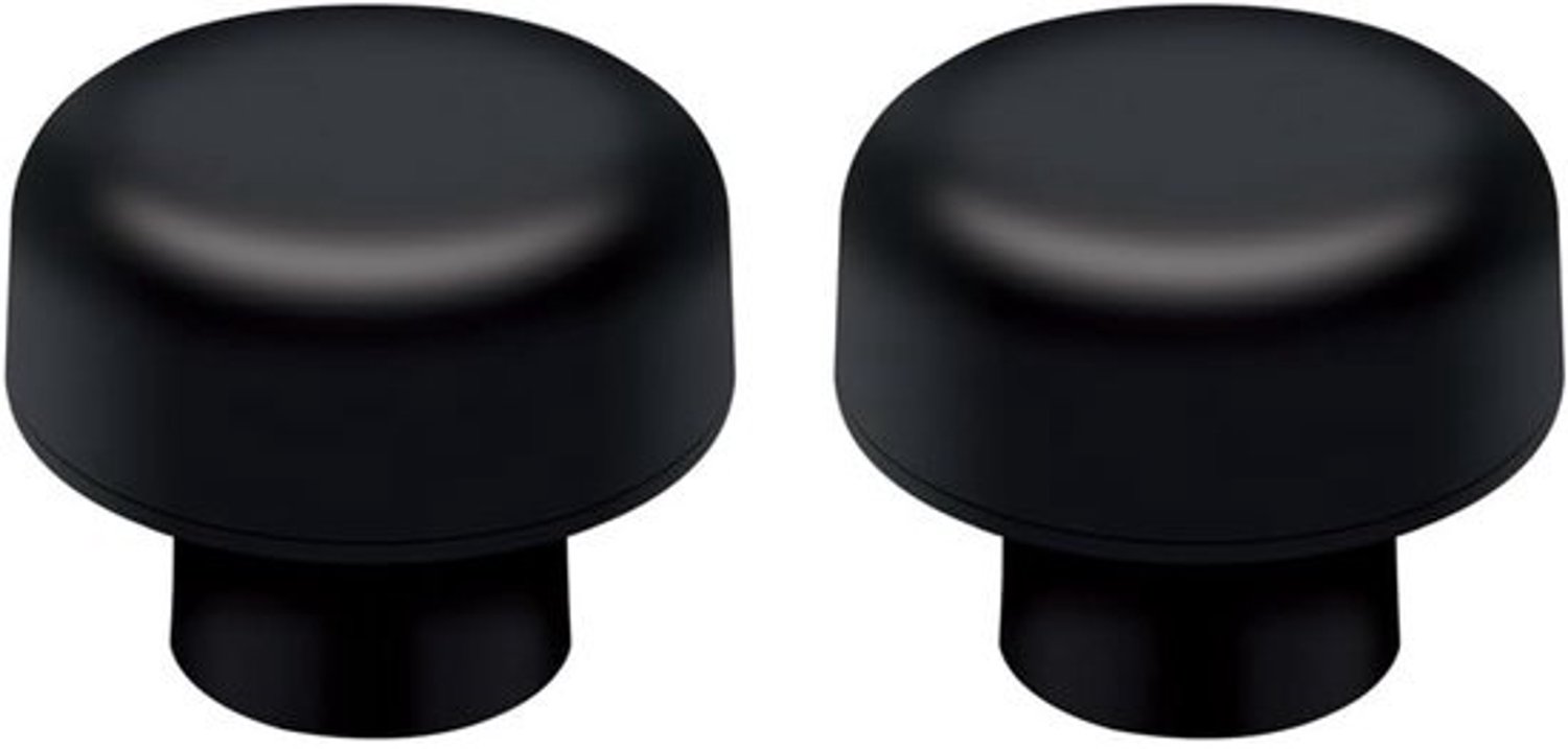 2x vloerdeurstopper - RVS zwart - Zelfklevend - boorvrij - Hoogte 40 mm