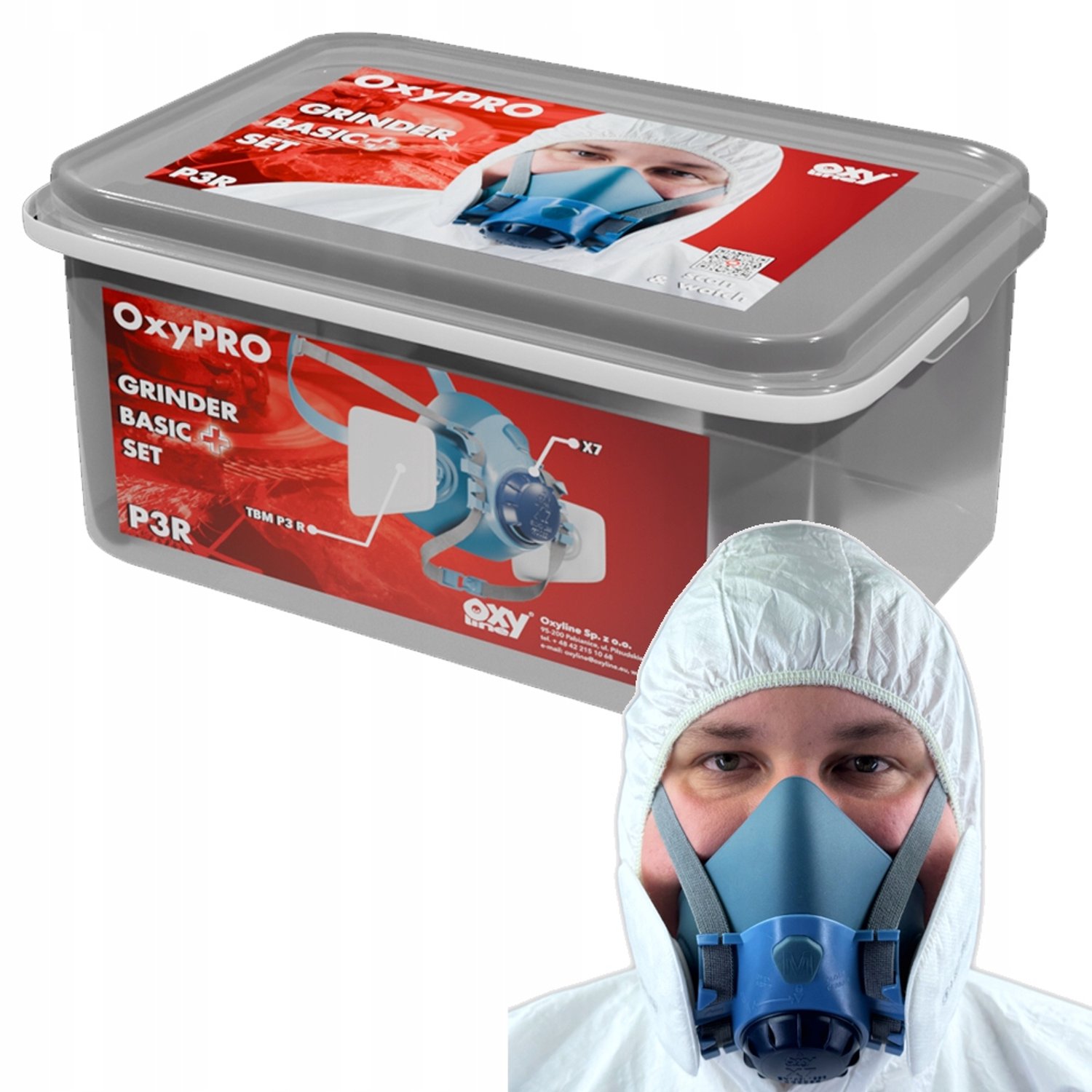 Merkloze Halfmasker Ademhalingsbescherming met P3 Filters - Maat L
