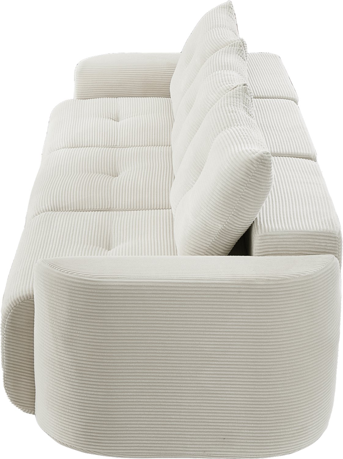 OKWISH Modulaire 3-Zitsbank - Flexibele 2+1-Opstelling Met Losse Module - Wabi-Sabi Ontwerp Voor Woonkamer - Ribfluweel - Beige
