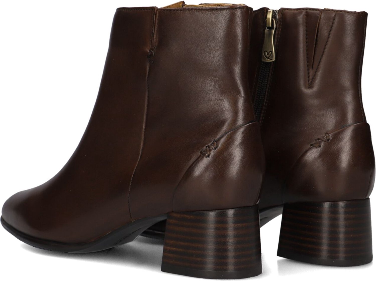 EVERYBODY Ludina Enkellaarsjes - Enkelboots met rits - Dames - Bruin - Maat 36