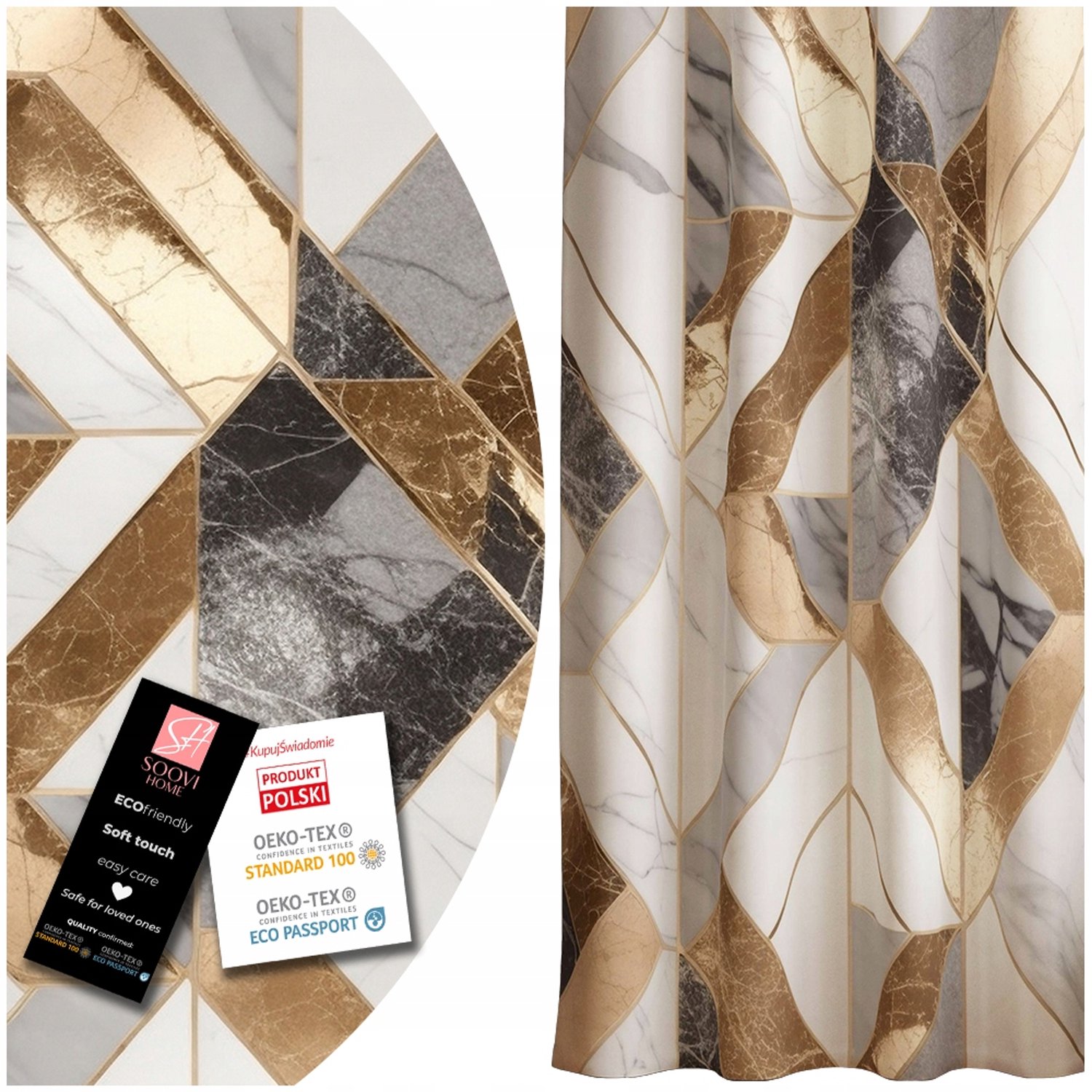 Kant-en-klare Gordijn 140x270cm - Geometrisch Patroon, Gordijnband