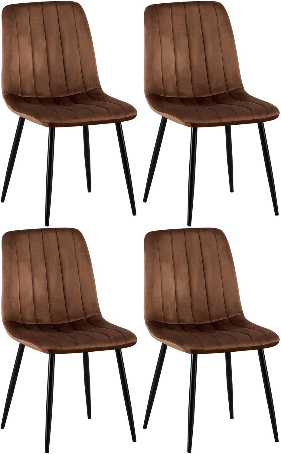 Luxe Comfort Verona 0088 stoelen (set van 4) - fluweel - bruin