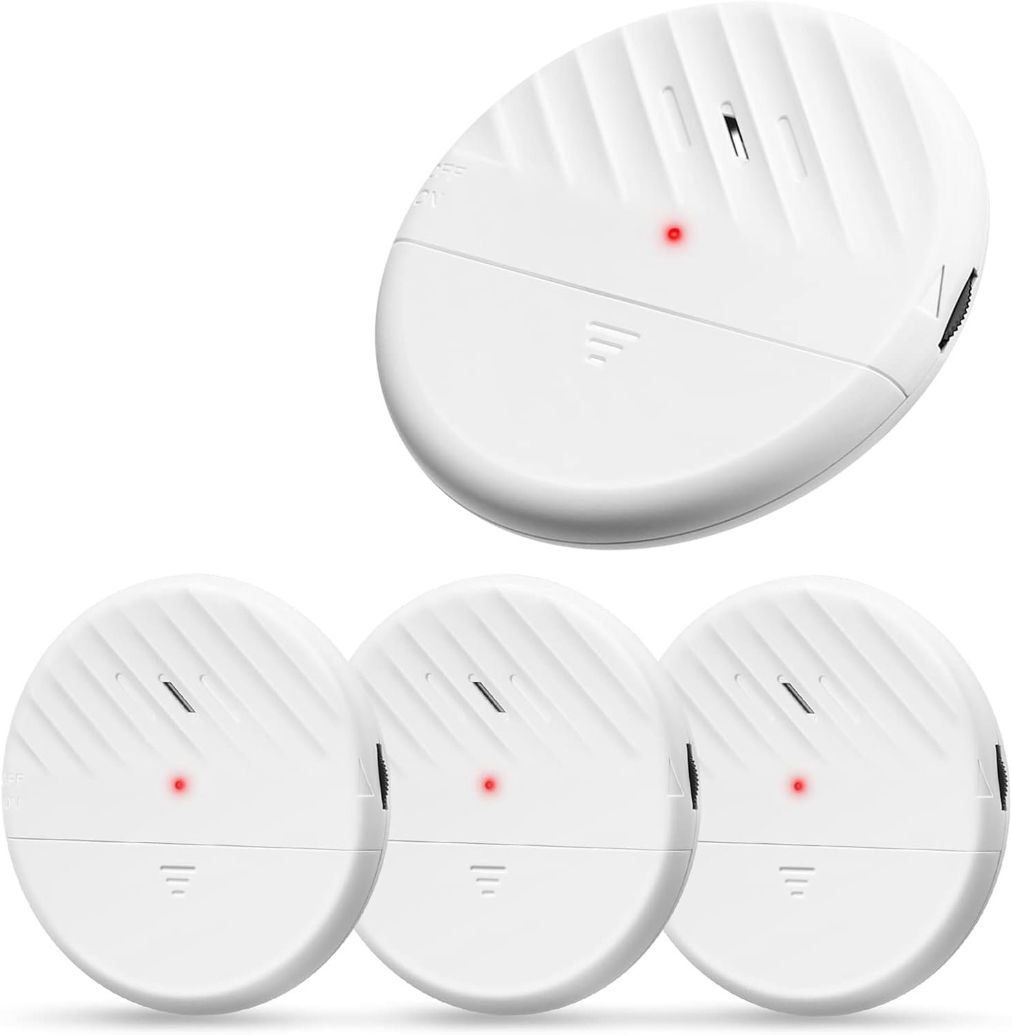 YAGXIG Deur- en Raamalarm – met trillingssensor – 125 dB – antidiefstal met glasbreukdetectie – ultradun ontwerp – instelbare gevoeligheid – LED-indicator – geschikt voor huisbeveiliging – werkt op batterijen – wit (4 stuks)