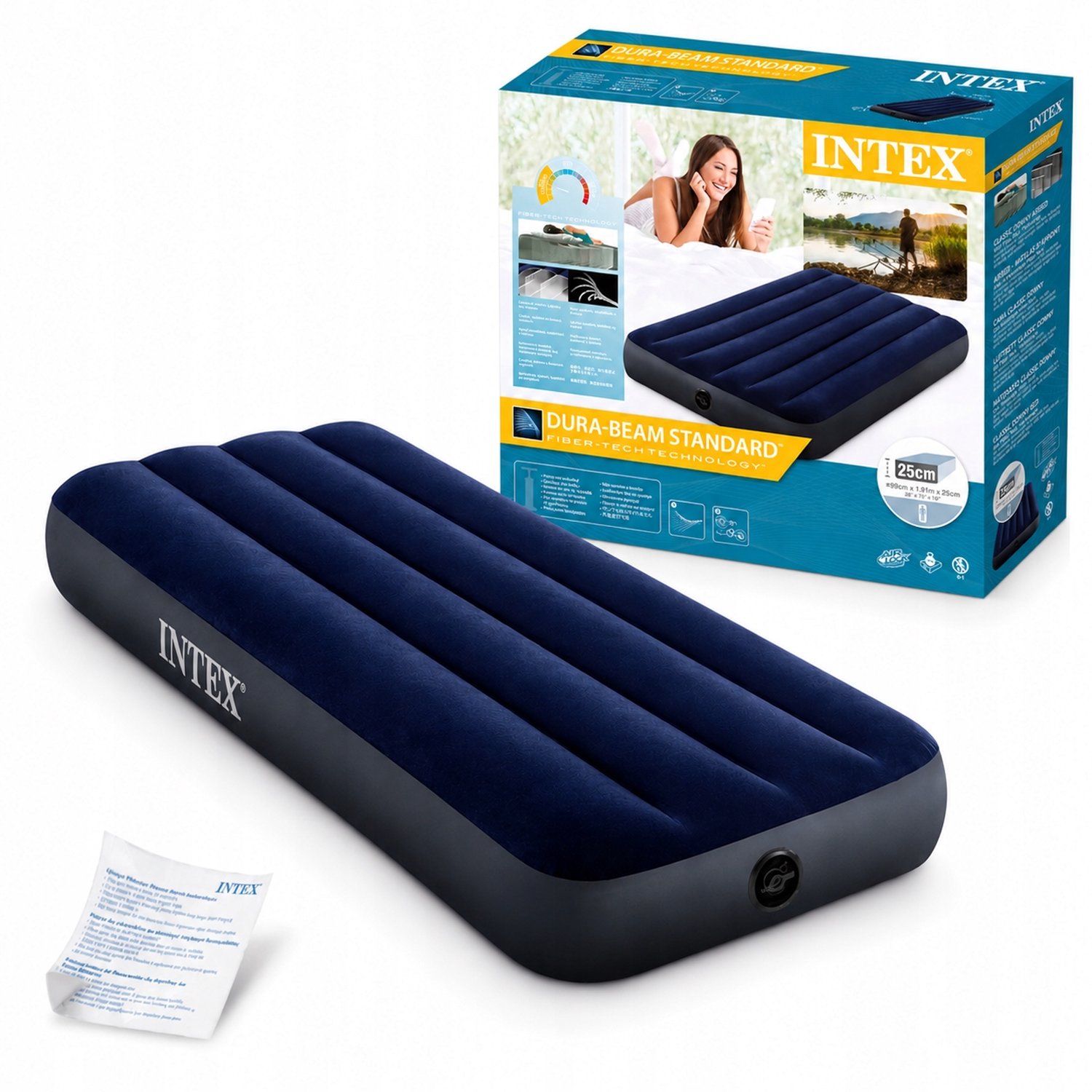 Intex Luchtbed 191x76x25 cm Blauw - Comfortabel & Draagbaar