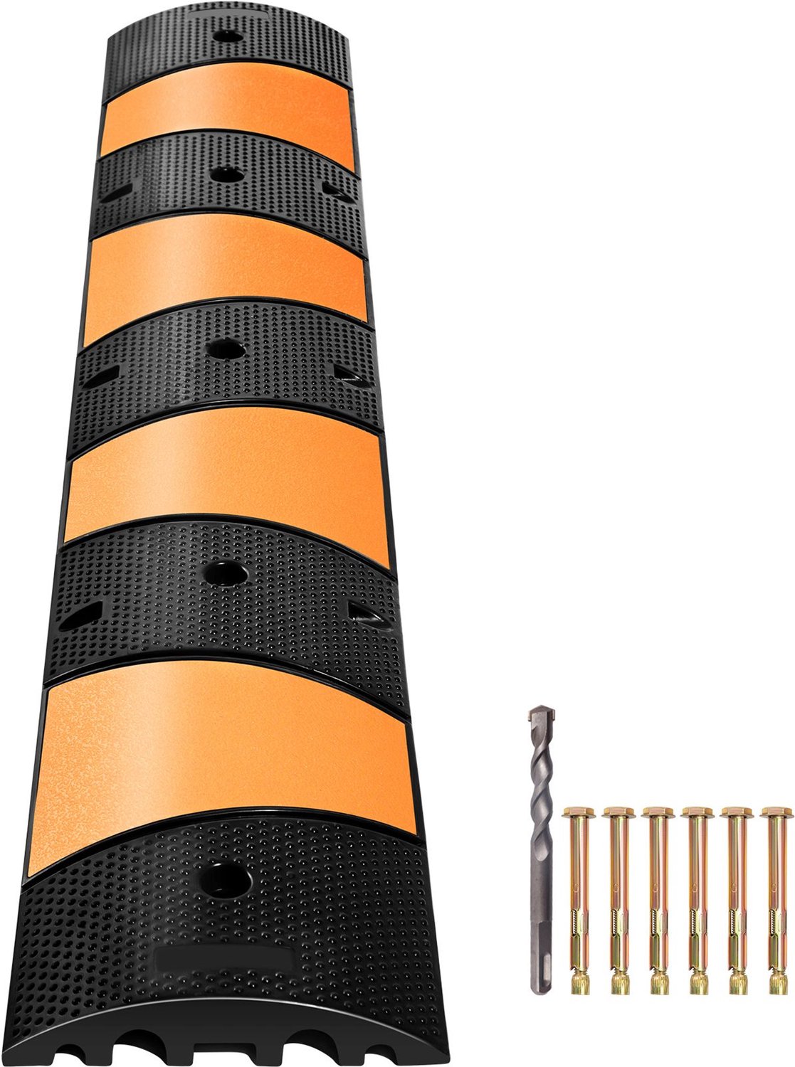 Modulaire rubberen snelheidsdrempel/opritkabelbeschermer/helling van 1-8 meter met 2 kanalen- 185x31x5-5 cm