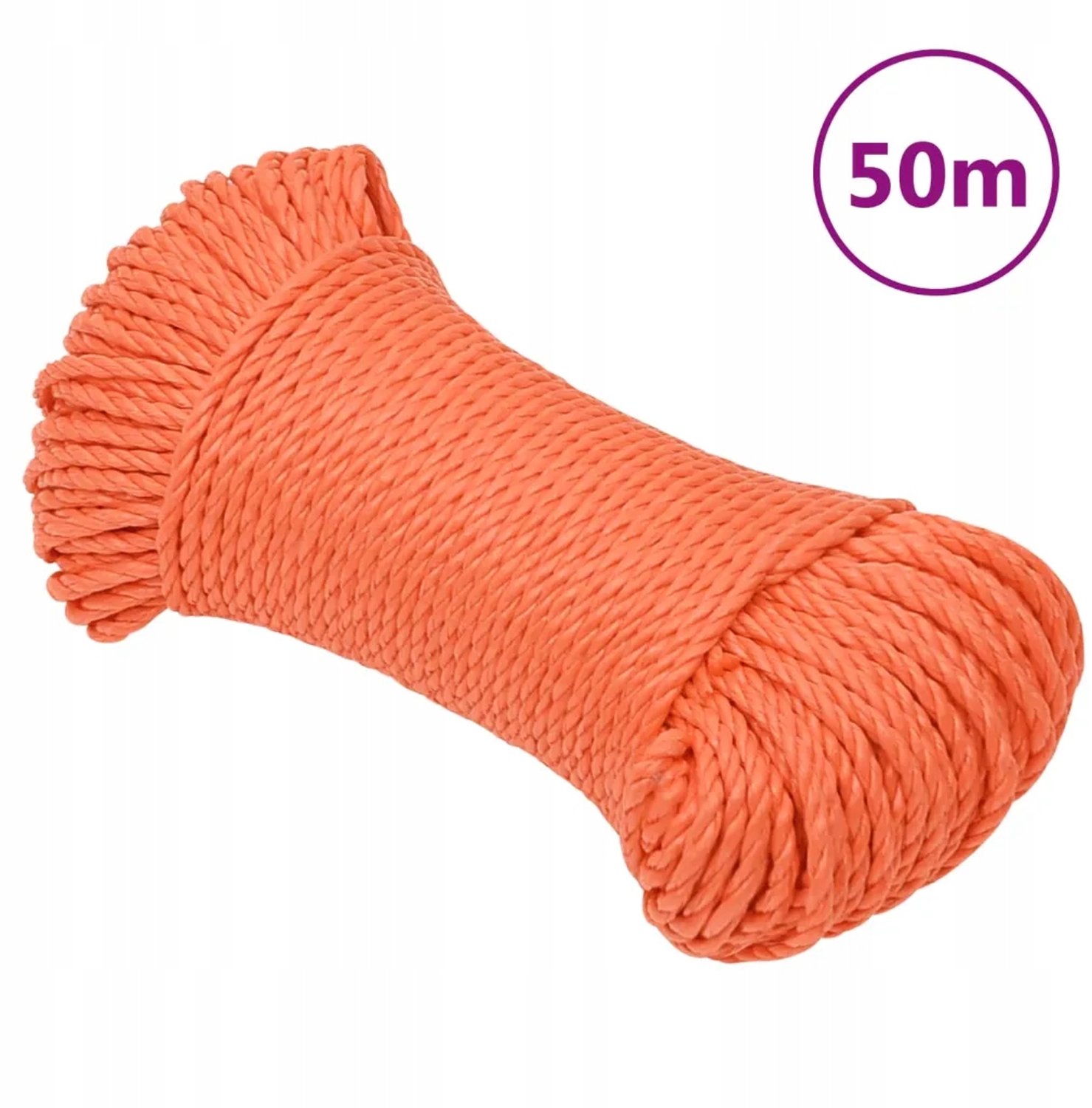 Oranje Polypropyleen Touw 6mm - 50m - 210kg Treksterkte