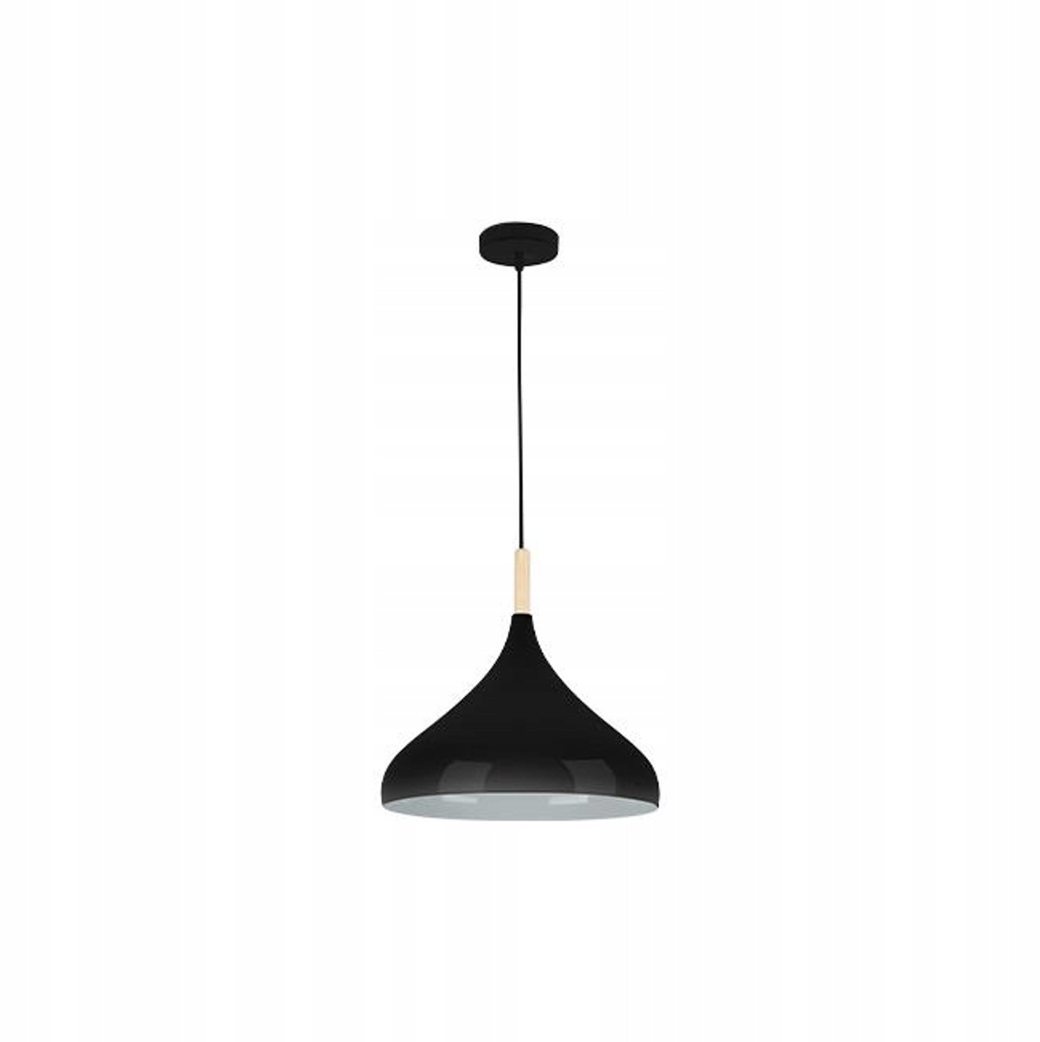 Hanglamp E27 Zwart Hout 32cm