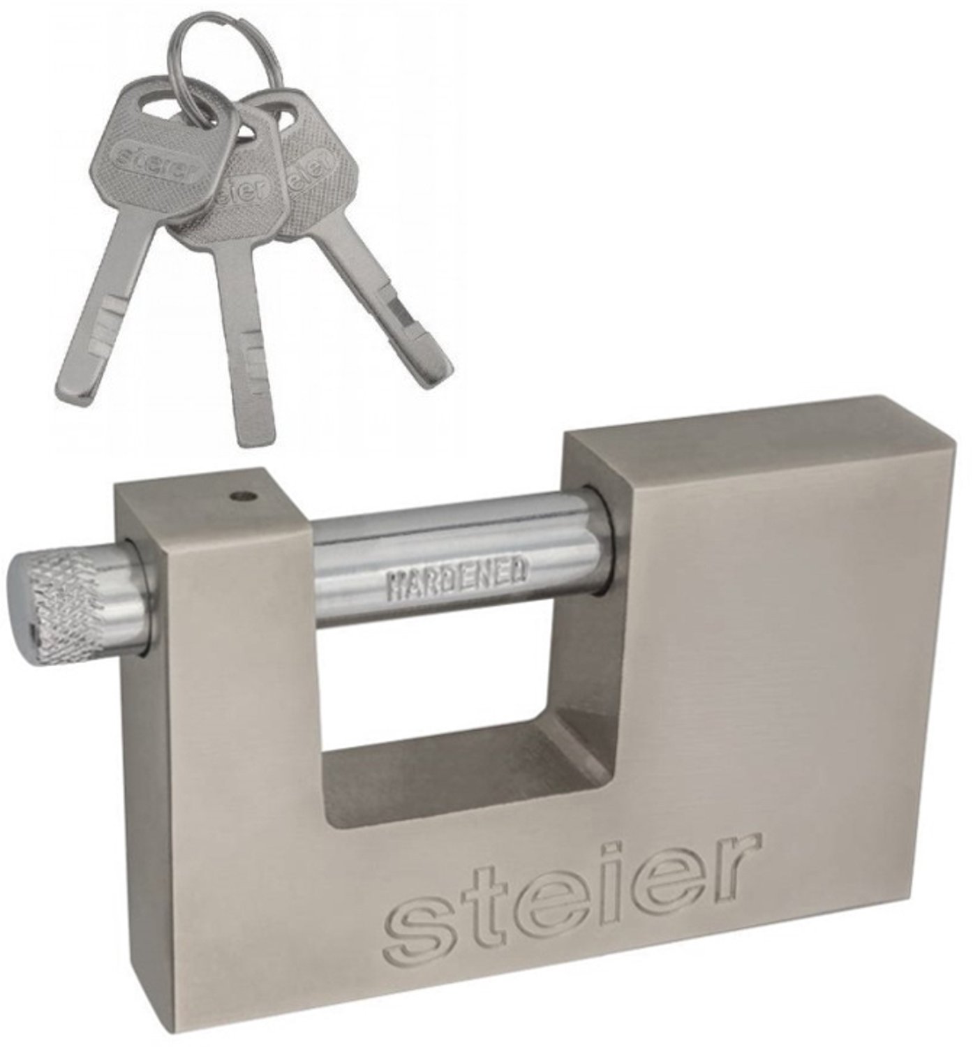 Steier KTS-90 Cilinderhangslot met 3 Sleutels - Nikkel