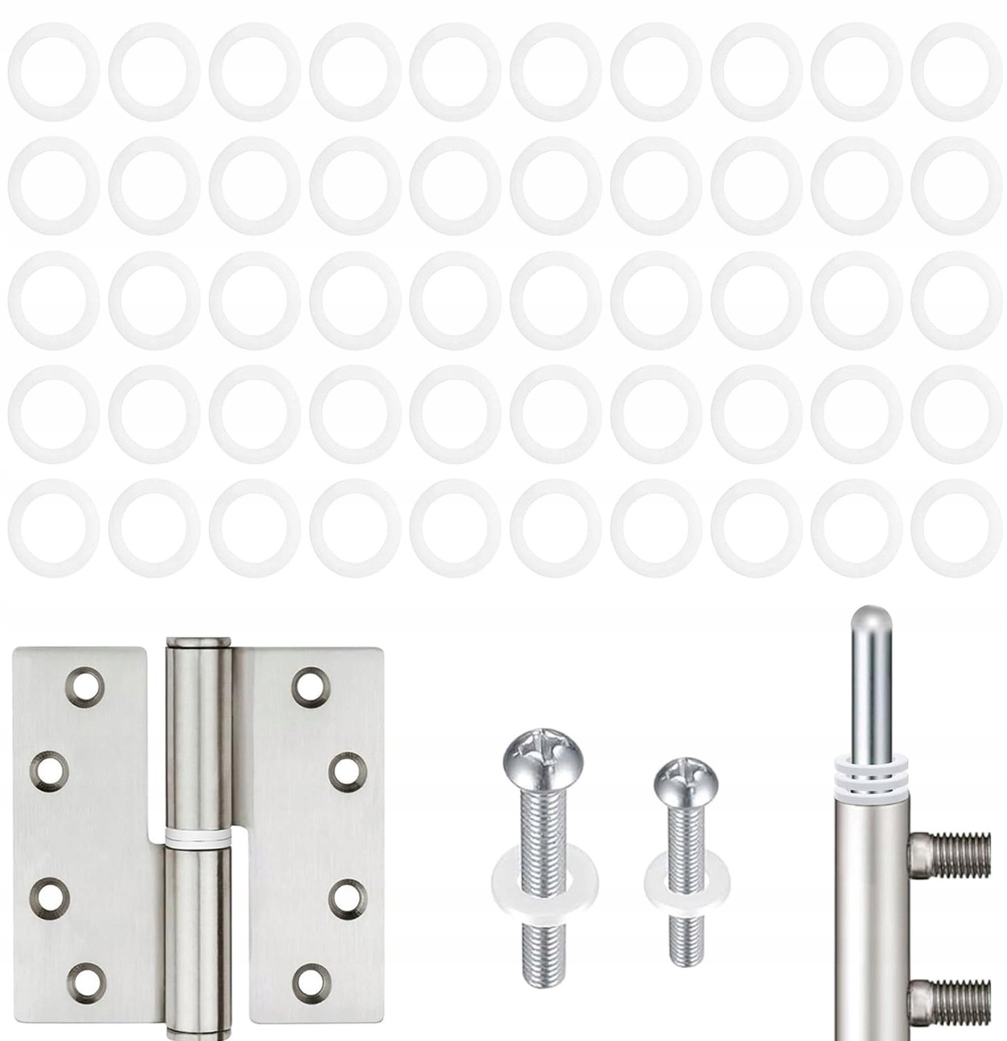 50x Witte Kunststof Montage Ringen 1mm - Deur & Meubel Stabilisator