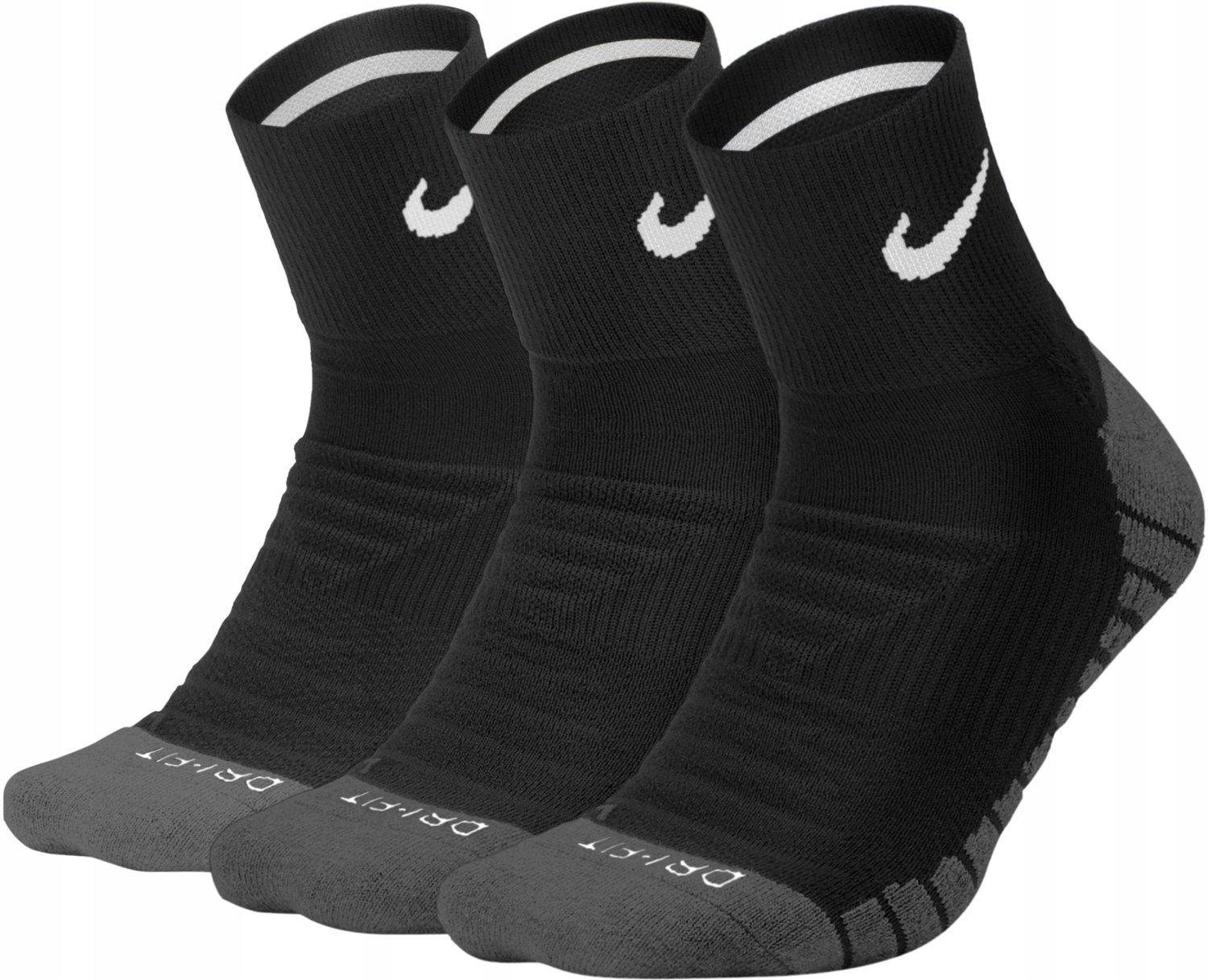 Merkloze Sportsokken 3 Paar Comfort & Ventilatie Zwart