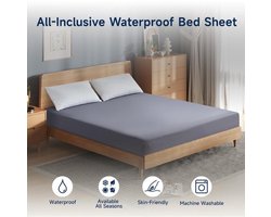 SnelShoppen - Z-HOM DXHome waterdicht hoeslaken - van microvezel - 120 x 200 x 30 cm, donkergrijs, Oeko-Tex-gecertificeerd voor matrassen tot 30 cm hoogte