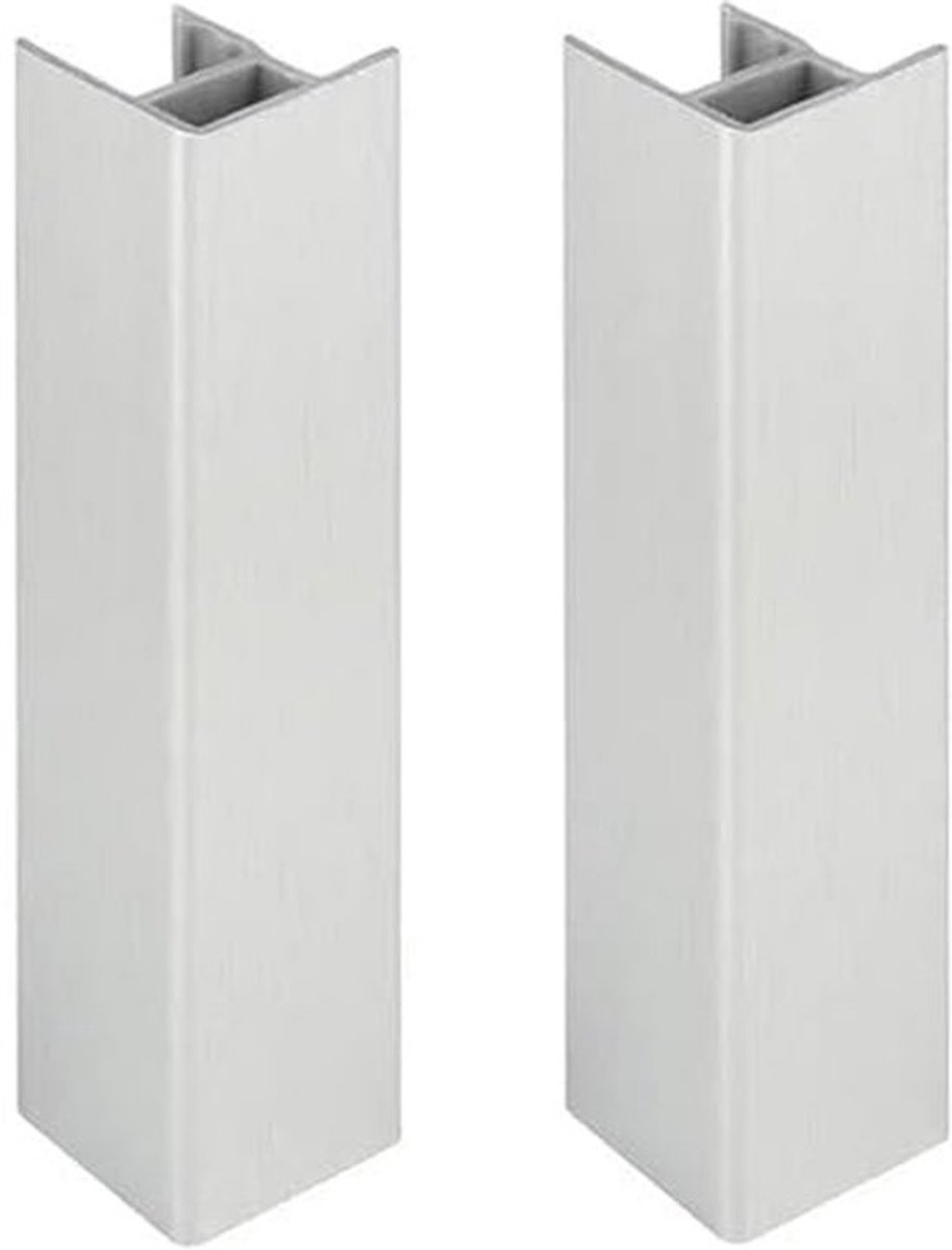 Verbindingsstukken voor plinten - 150 mm, zilverkleurig, aluminium, voor keuken en meubels