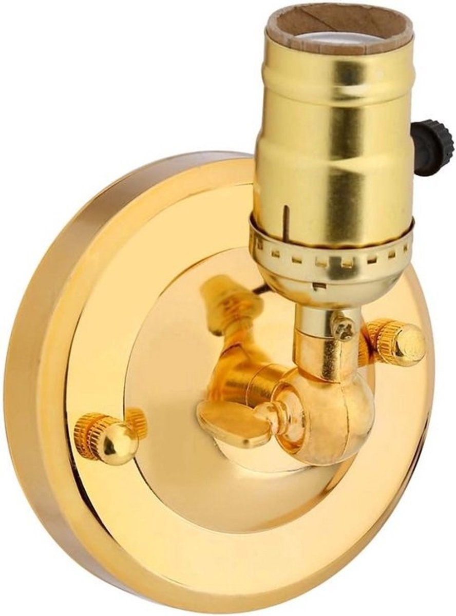 Vintage wandlampfitting zwart met aan/uit-schakelaar - E27-fitting voor thuis en decoratie
