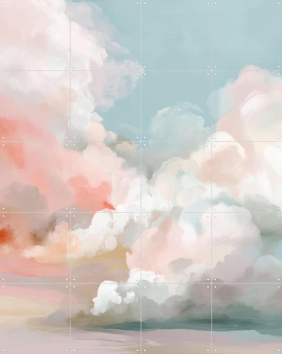 IXXI Blush Sky, Branka Kodžoman - 80 x 100 cm - Gratis ophangtool - Grote wanddecoratie en posters - Fantasierijk, Kwaststreken, Aquarel, Woonkamer