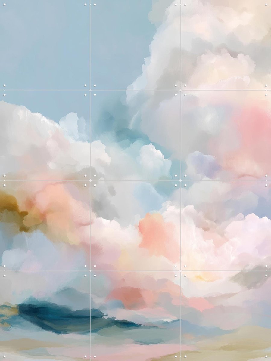 IXXI Pastel Sky, Branka Kodžoman - 60 x 80 cm - Gratis ophangtool - Grote wanddecoratie en posters - Kleurrijk, Fantasierijk, Kwaststreken, Aquarel