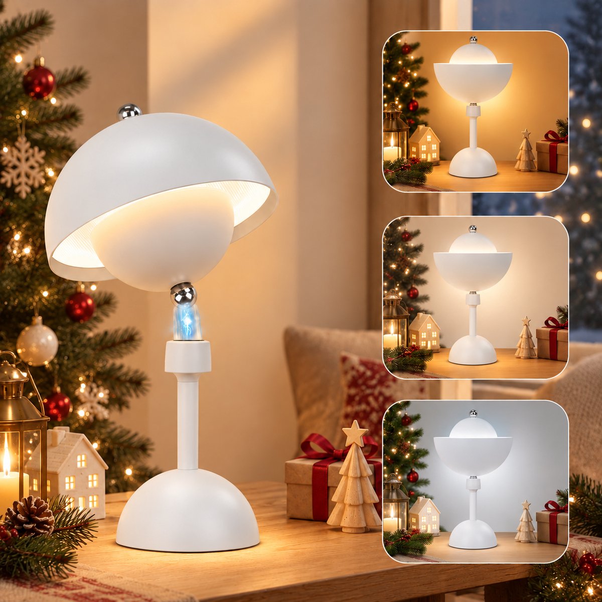 Lapamax Tafellamp Oplaadbaar met 5000mAh & USB-C - 360° Magnetisch Draaibare Lampkop - Nachtlampje met Touch - Bedlamp met 3 Kleurtemperaturen & Traploos Dimbaar - Sfeerverlichting voor Woonkamer, Balkon en Veranda - Zwart - 2 Stuks