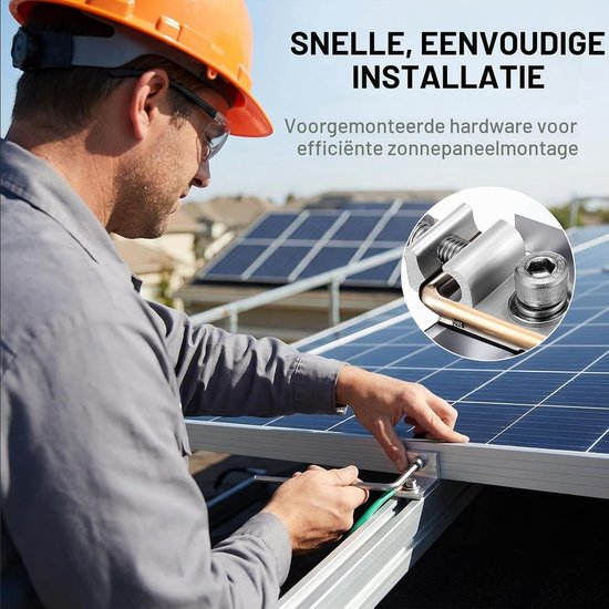 6 Stuks Grondclips voor Zonnepanelen, Ondersteuning voor Fotovoltaïsche Systemen, Bevestigingsmiddelen voor Vloerbevestiging en Aarding — afbeelding 3