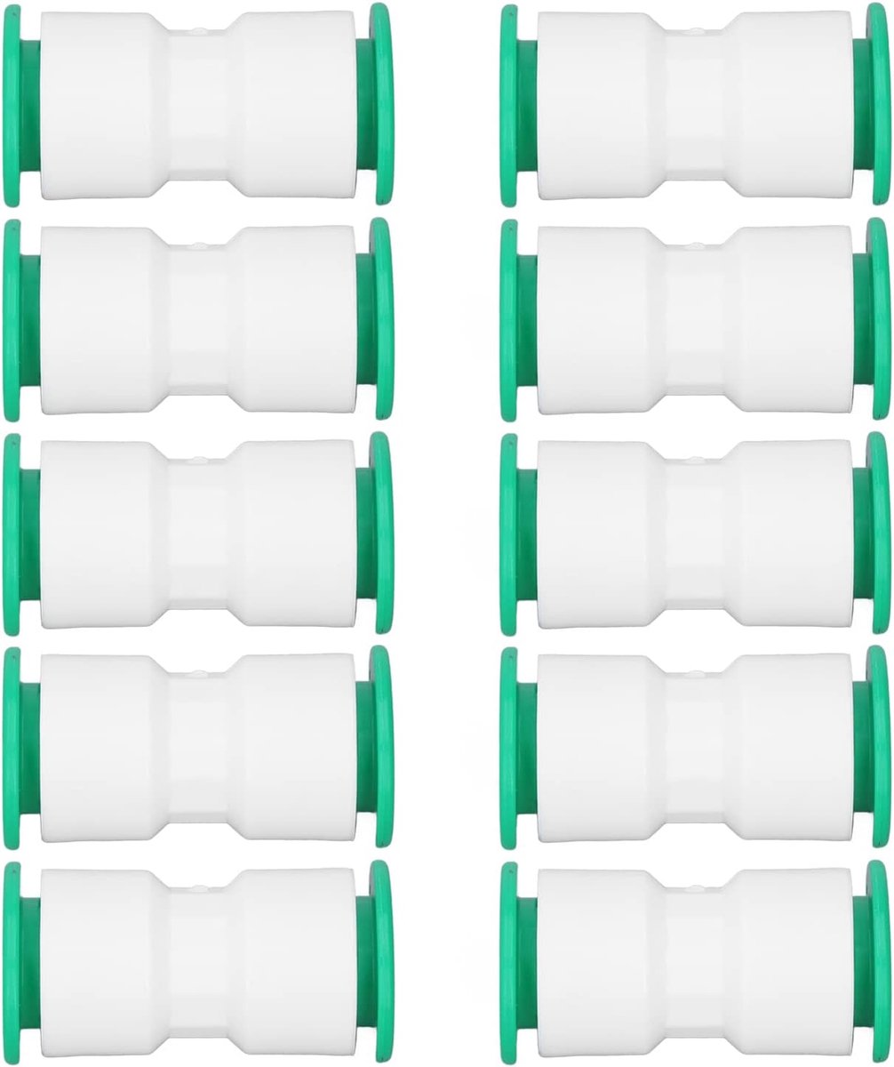 10 Stuks Waterzuiveraars Buis Snelkoppeling Sterke Verbinding voor Koudwaterdruksystemen Plug-and-play voor Irrigatie, Zwembaden - Verdikt PPR-materiaal (25 mm)