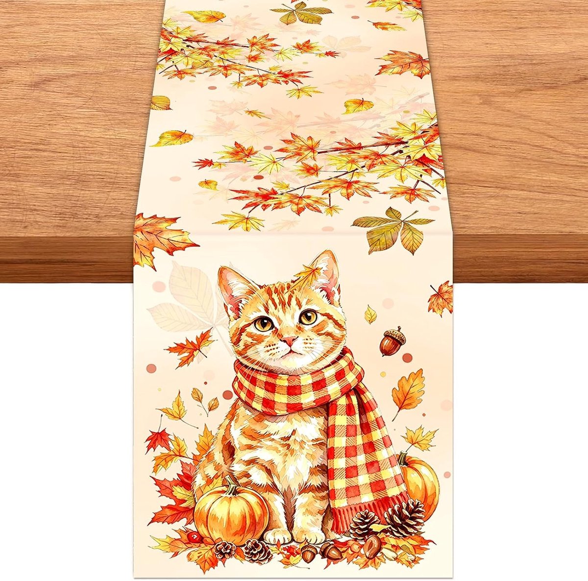 Tafelloper Herfst, Herfst Decoratie Tafelloper 180 x 35 cm, Runner Herfst