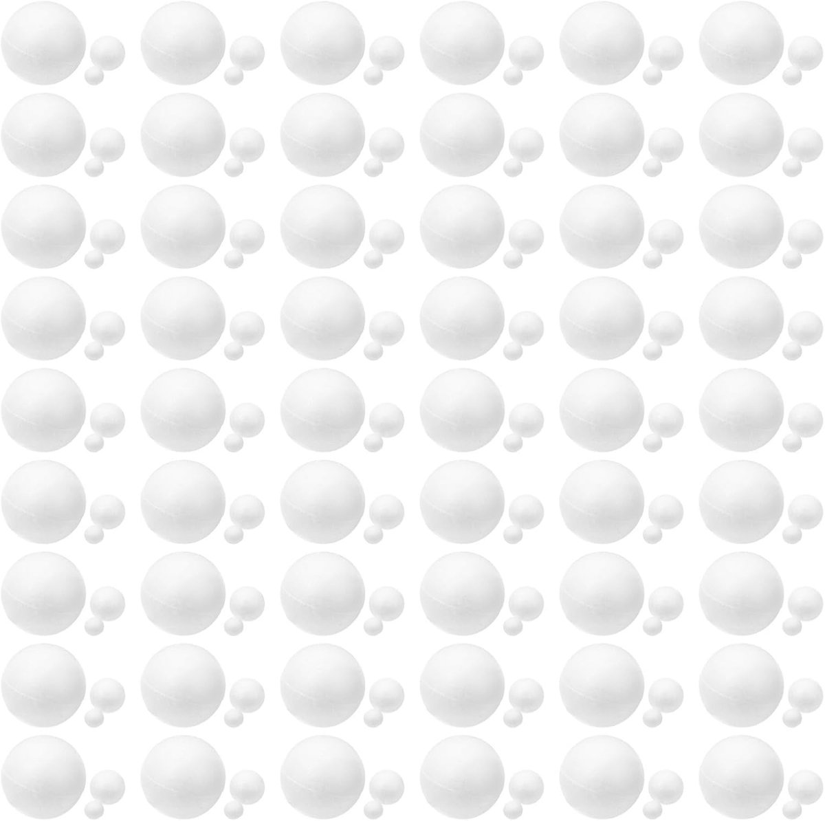 175 Stuks Ronde Polystyreen Knutselballen Glad Oppervlak Lichtgewicht voor Schoolprojecten Educatieve Knutselactiviteiten Feestdecoraties