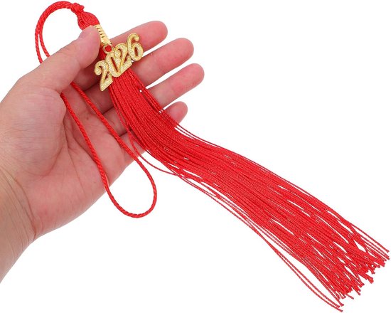 10 Stuks Afstudeerkap kwastje hanger Decoratieve randhanger koeling decoratie afstuderen Tassel hanger Red — afbeelding 4