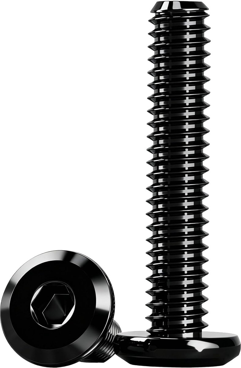 Meubelbouten, 20 stuks inbusschroeven, 304 roestvrijstalen zeskantige platkop-machineschroeven, M6 x 30 mm machinebevestigingsmiddelen (inbusschroeven), bout met volledige schroefdraad