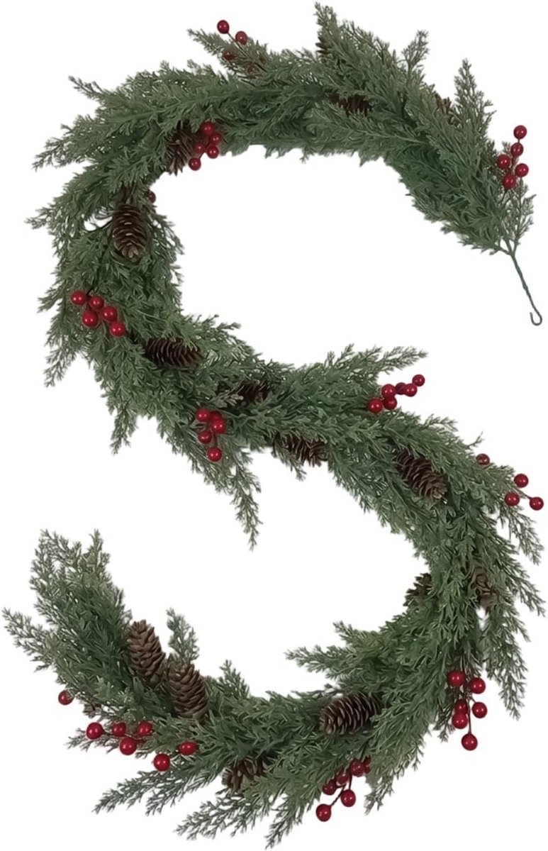 Christmas Garland 1.85m Pine Red Bessen Kunstmatige Decoraties