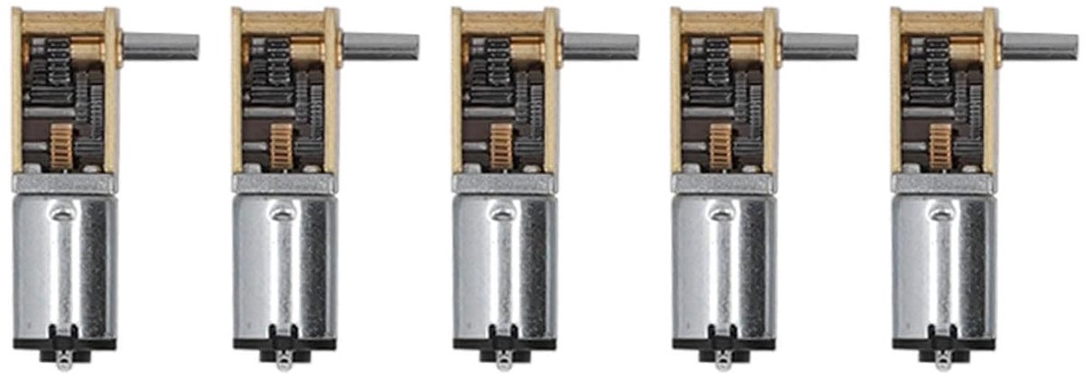 Reductiemotor 6V haakse reductiemotor enkele as snelheidsreductiemotor koperen spoel stabiele uitgang voor intelligent speelgoed simulatierobots 5-pack