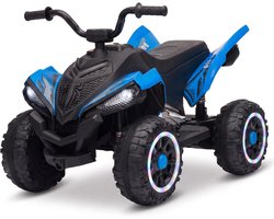 Danky Kinder Quad Elektrisch Blauw - 12V ATV voor Kinderen met Lichtwielen, USB en Geluid - Vanaf 3 Jaar