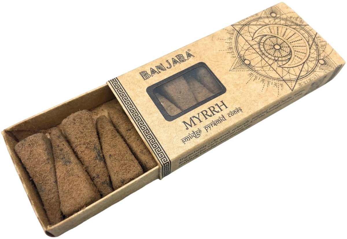 AUM Fragances 2st x Natuurlijke wierook cones - Smudge Pyramid - Mirre 2x10st naturel