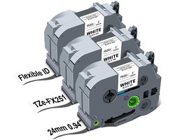 3x Flexibele Etikettenband voor Brother TZe-FX251 - 24mm