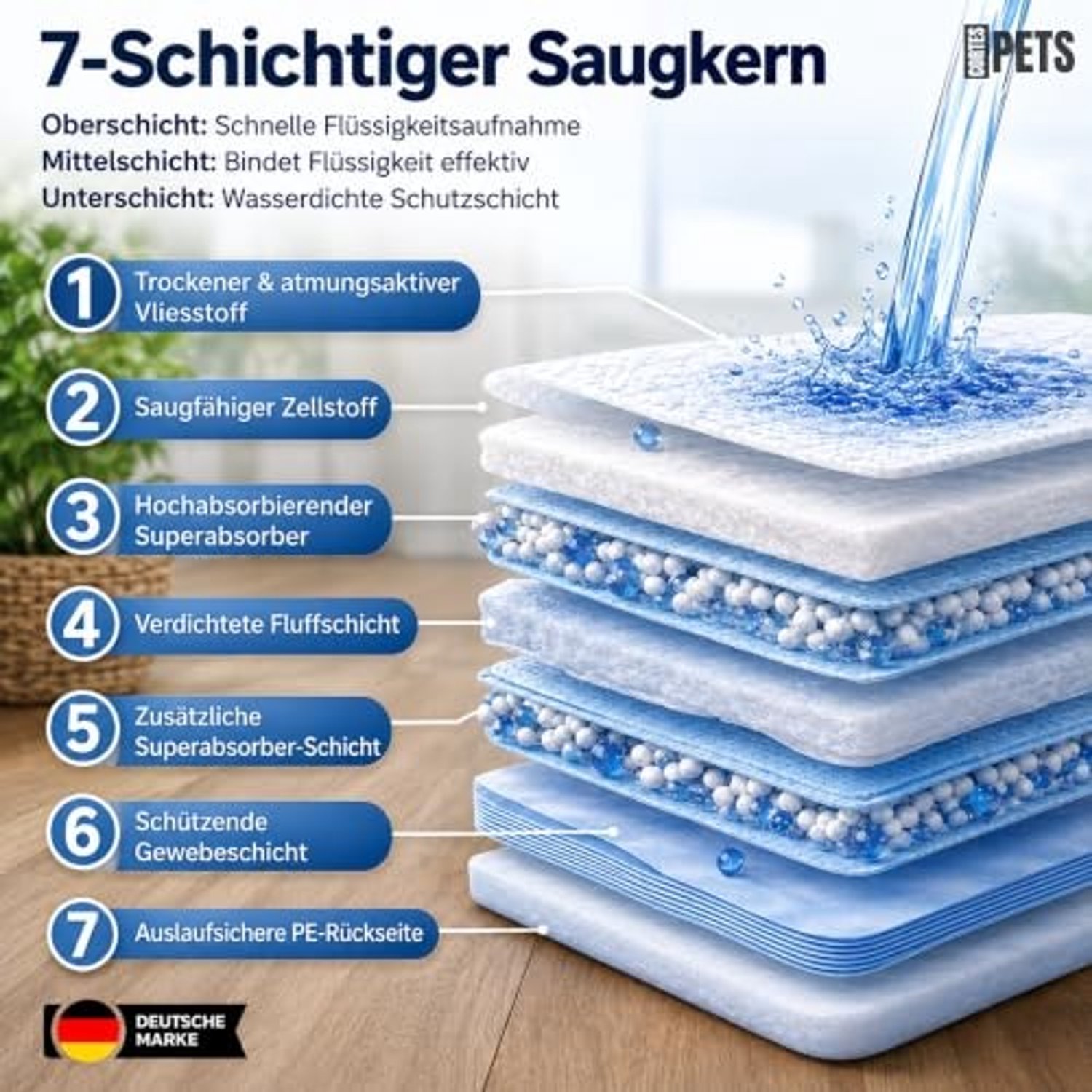 Absorberende Puppy Pads 60x60 cm - 50 Stuks