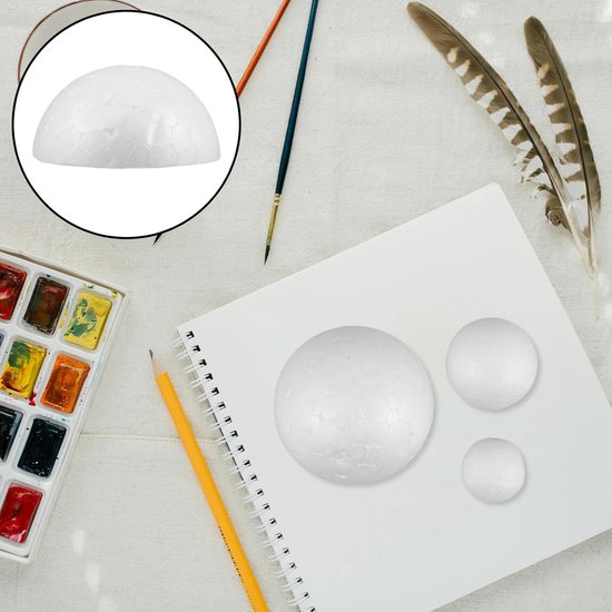 300 Stuks Half Foam Balls Polystyrene Hemispherical Craft Spheres Wit Voor DIY Kerstversiering Bruiloft Schoolkunst Creatieve Kinderprojecten — afbeelding 2