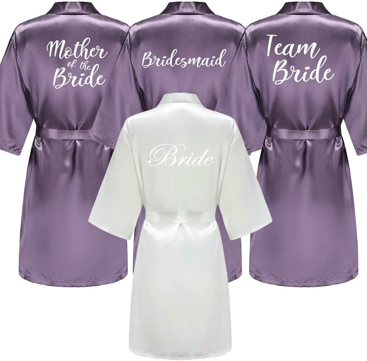 Gown Women's Personalised Glitter Writing Satin Robe Bride Bridesmaid Maid Of Honour Wedding Party Kimono-without Writing-xl