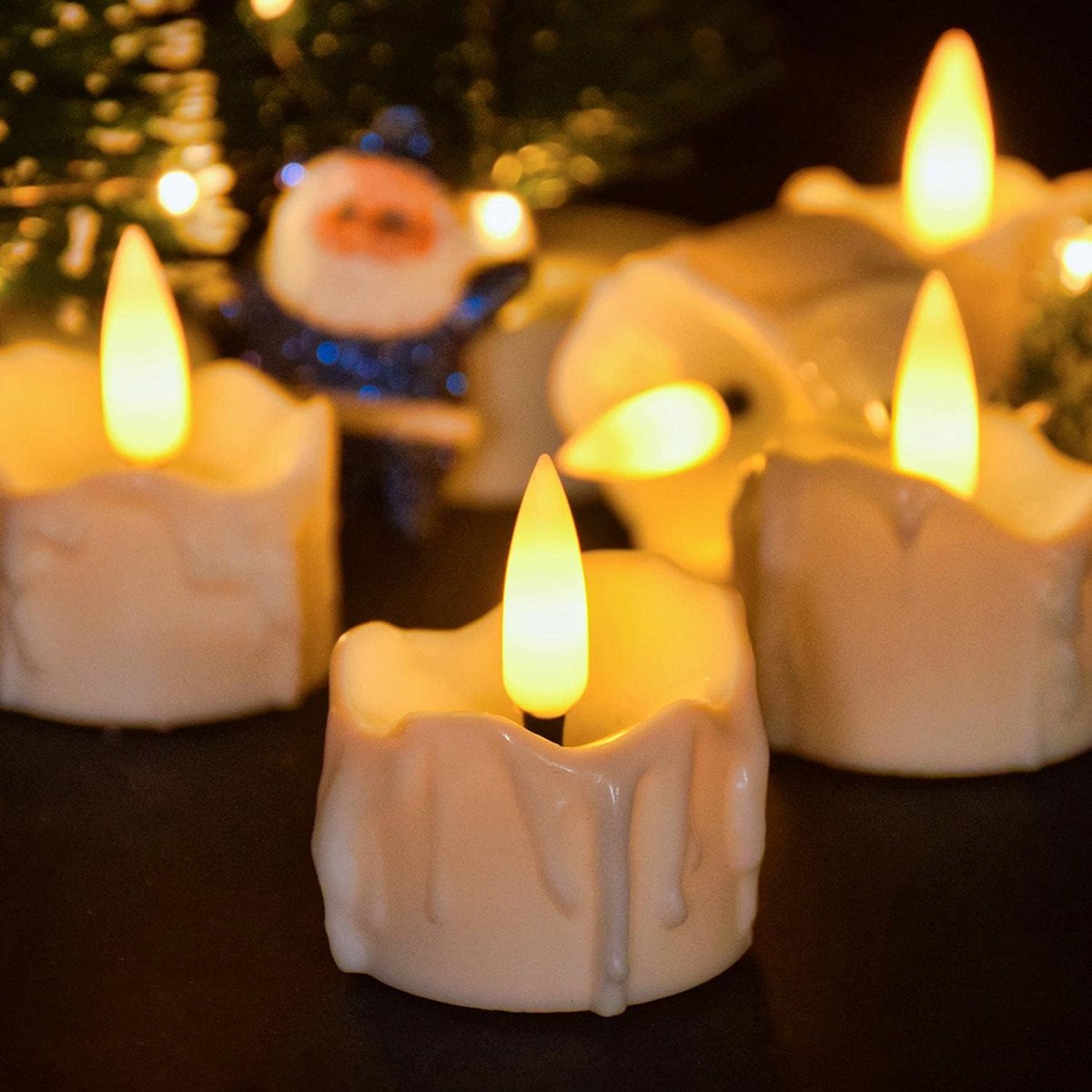 12 Pack Timer Theelichtjes Kaarsen Werkt op batterijen, vlamloze flikkerende LED-timer votief theelicht, elektrische flikkering nepkaars bulk voor kerstfeest Halloween pompoen lichtdecoraties