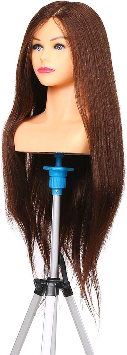 70% echt haar poppenhoofd voor vlechten poppenhoofd voor kapper professionele cosmetology dummy head
