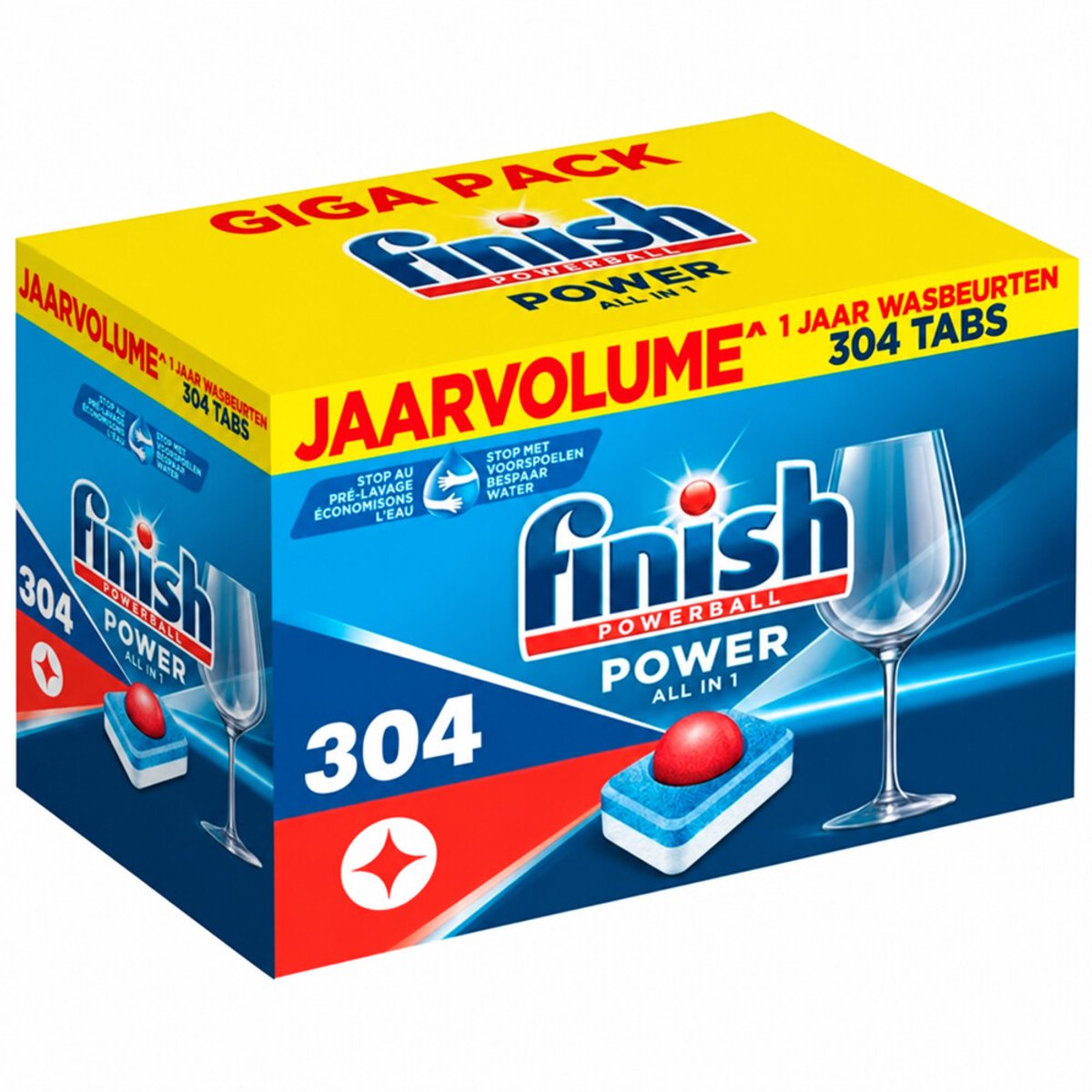 Finish - Power All-in-1 Vaatwastabletten Regular - 4 x 76 stuks - Voordeelverpakking